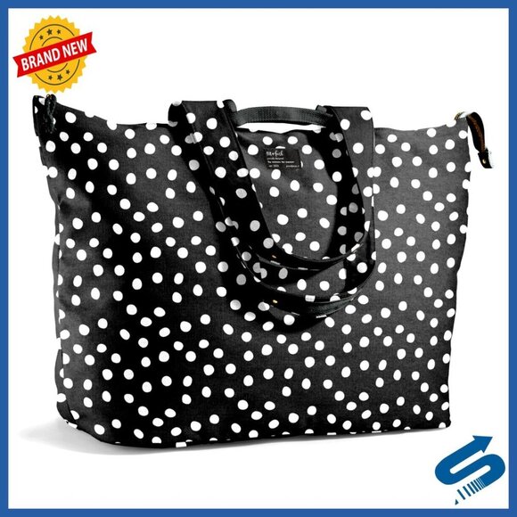 Handbags - Extra Large Water Resistant Canvas Tote Bag with Pockets for Travel Beach